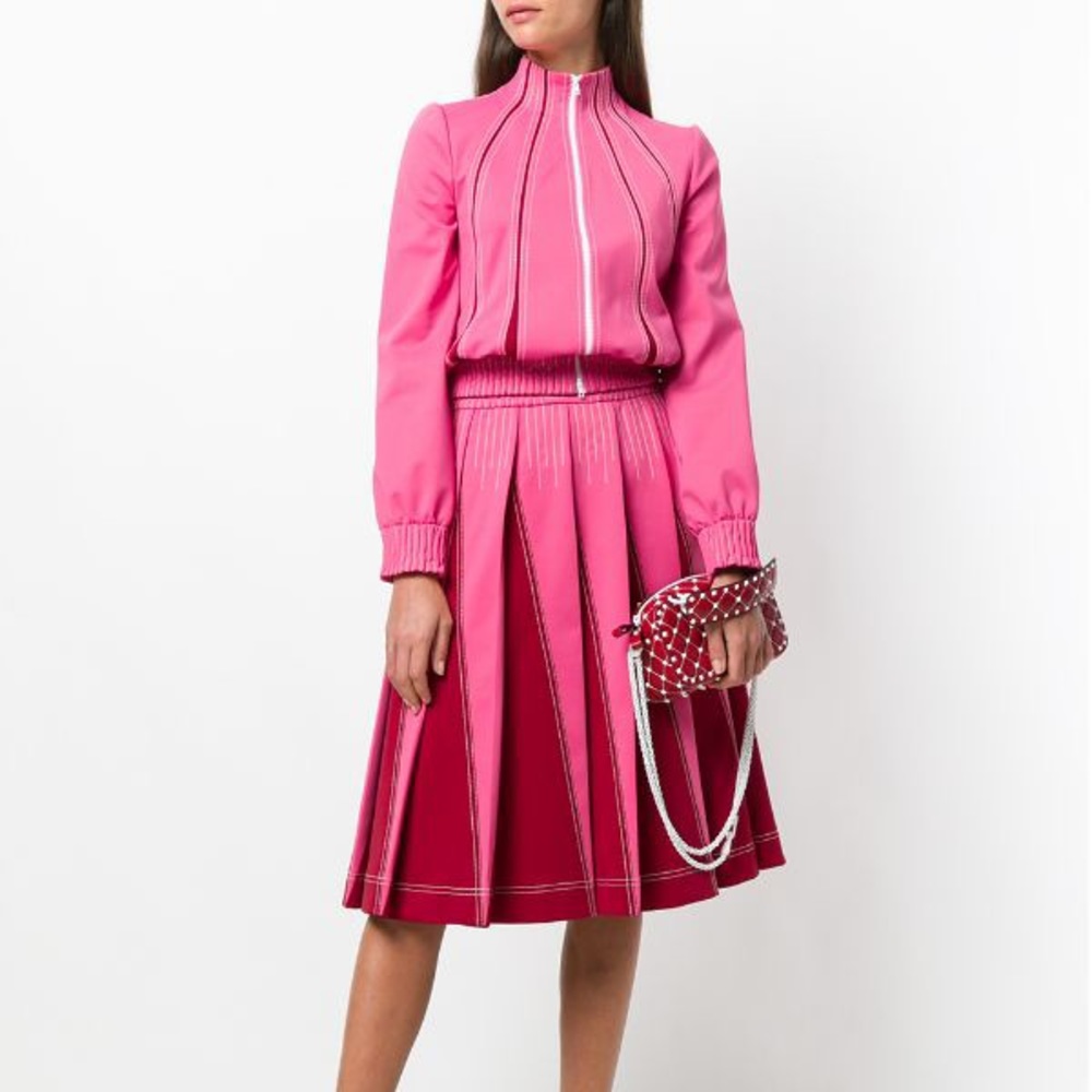 Runway Valentino Techno Jacket and Skirt Set